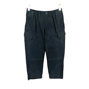 Lands End Kids Cargo Pants  Boys Size 7  Iron Knee Elastic Waist  Navy Canvas